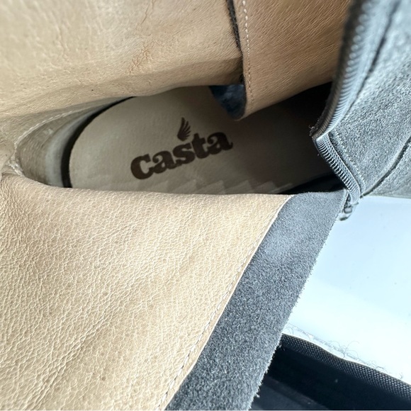 Casta Rasta Boots moto suede upper lace up accent rounded toe - Picture 9 of 9